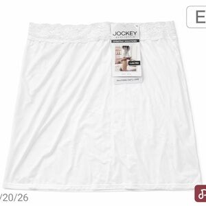 Jockey Generation White Half Slip Cling Free Smoothing Lace Waist Large NEW